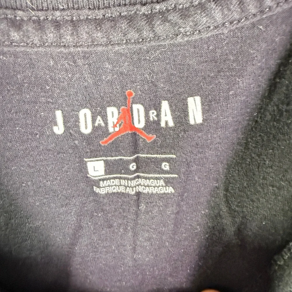 Jordan Mens T Shirt Large Black Graphic Print Short Sleeve Crew Neck L‎